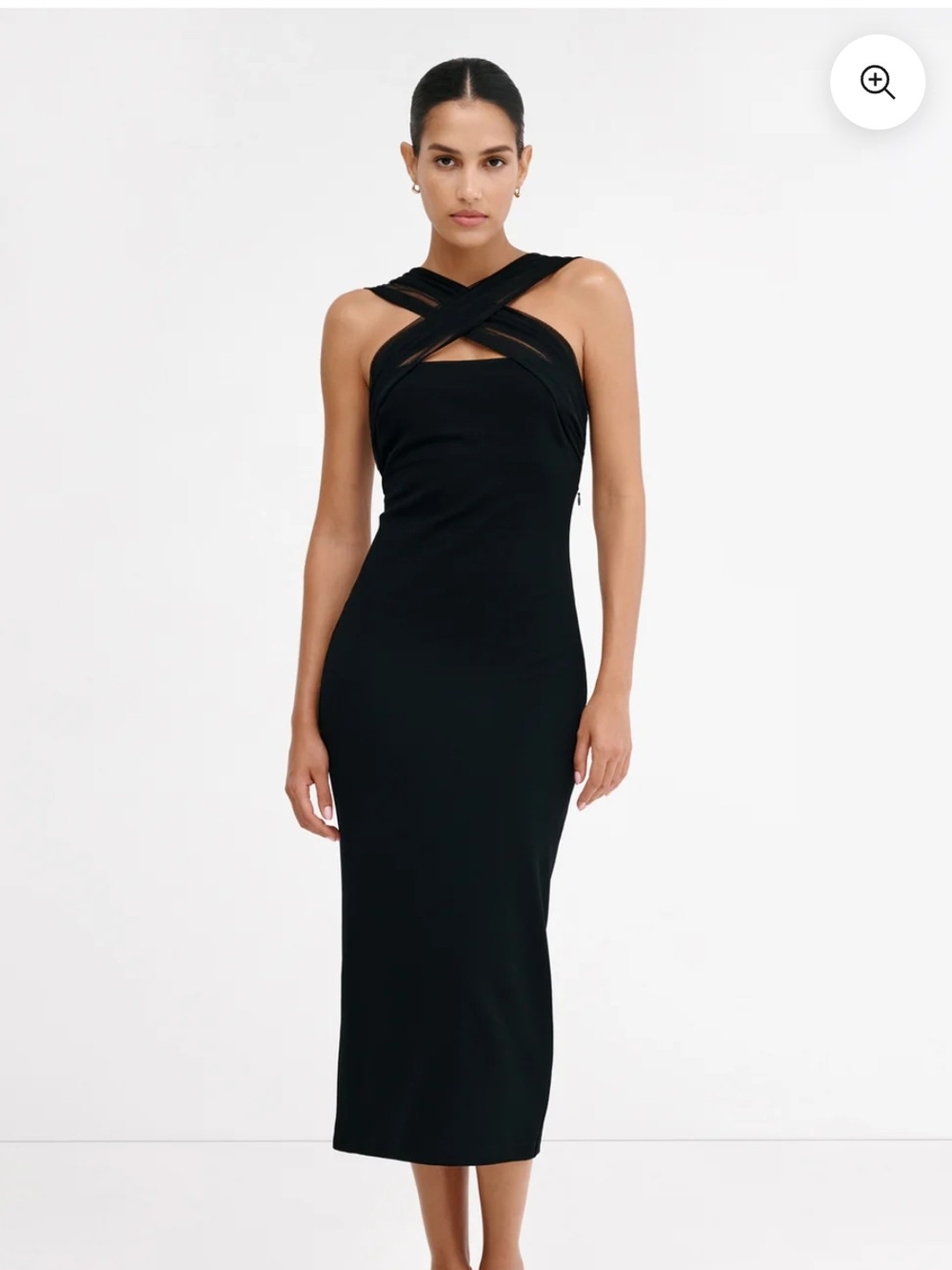 Marcella Waldorf Dress $148(current)European Ponte & Mesh Midi Dress NWT/NWOT - Picture 4 of 4